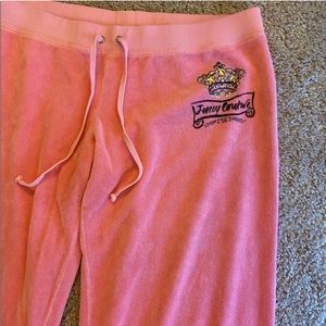 Pink juicy couture crown terry cloth pants